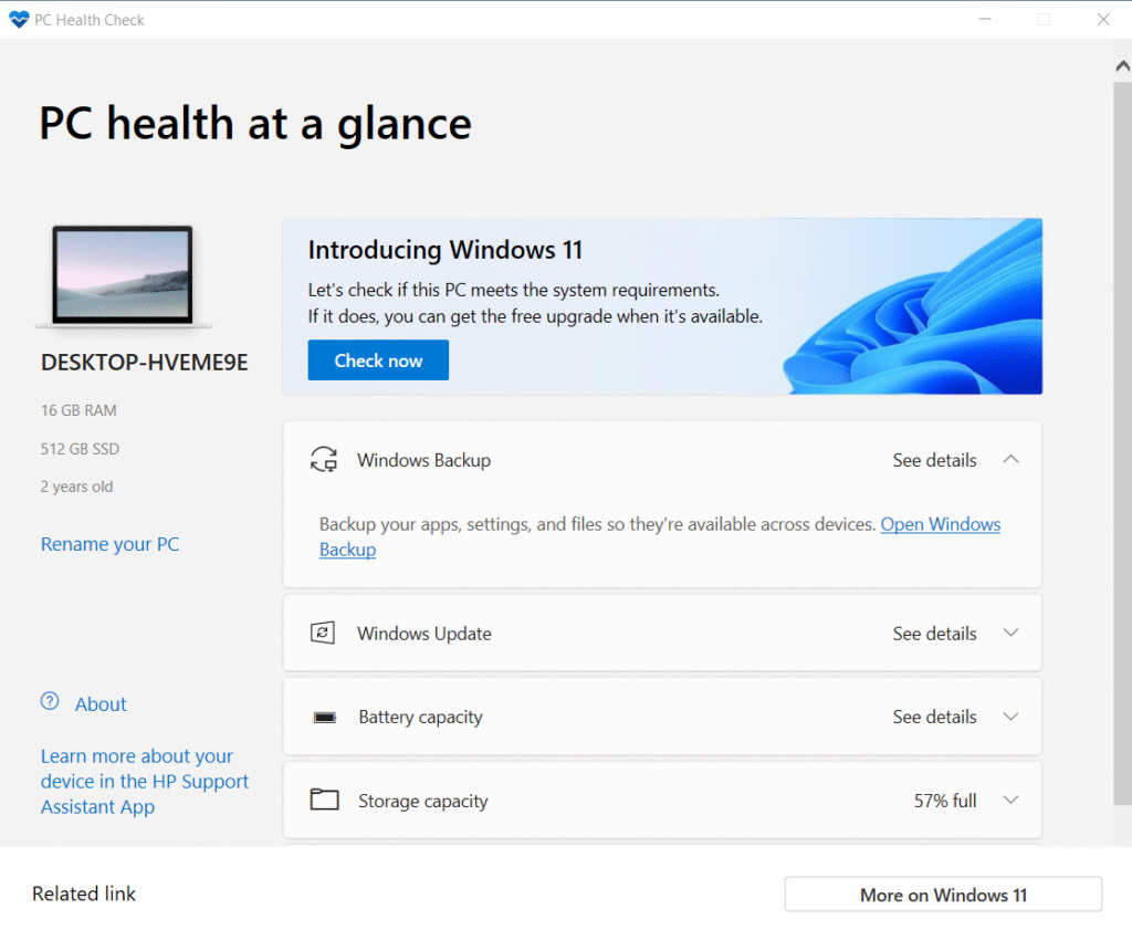 Download PC Health Check App